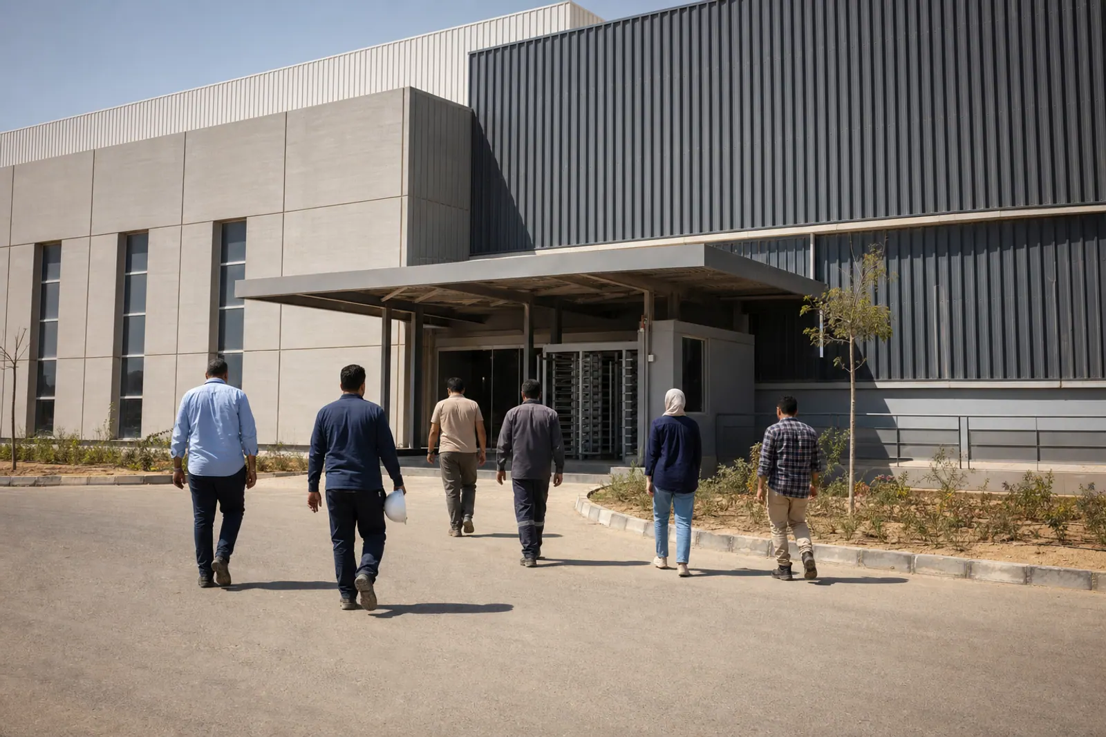 Modern manufacturing facility in an Egyptian industrial zone.